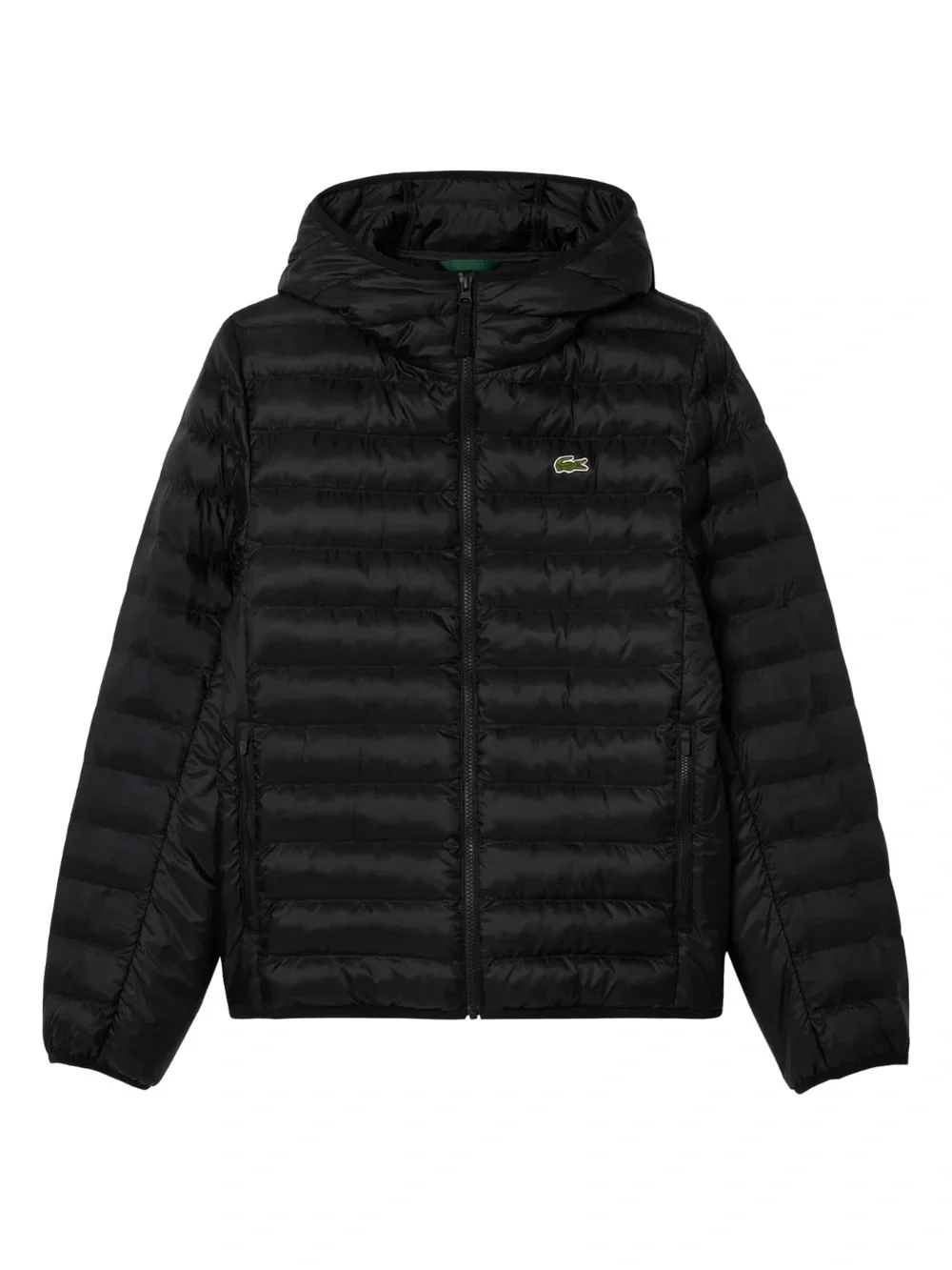 Lacoste Kids Black Packable Puffer Jacket with Hood